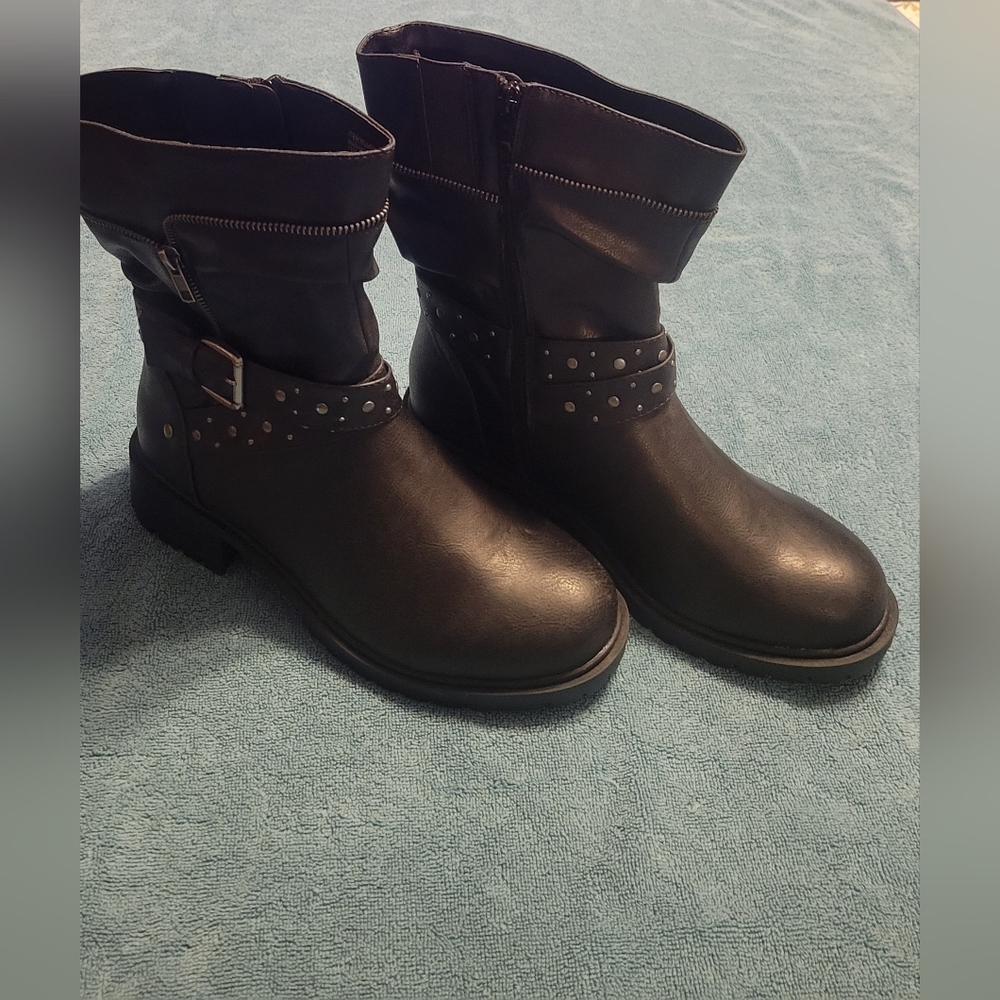 Torrid Womens Black Studded Moto Boots in size 9ww - New without tags